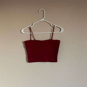 Crop tank top, red burgundy, xs